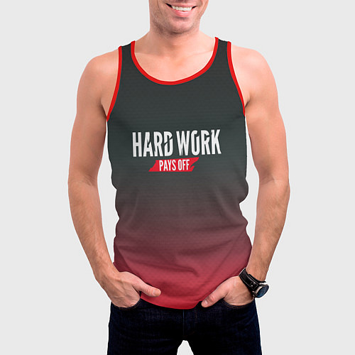 Мужская майка без рукавов Hard Work Pays Off: Red / 3D-Красный – фото 3