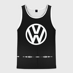 Майка-безрукавка мужская Volkswagen: Black Abstract, цвет: 3D-белый