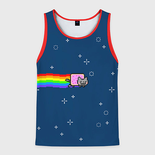 Мужская майка без рукавов Нянкот / 3D-Красный – фото 1