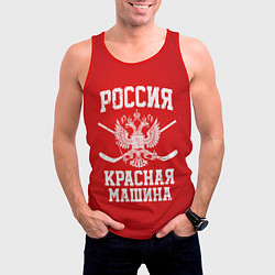 Майка-безрукавка мужская Россия: Красная машина, цвет: 3D-красный — фото 2