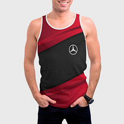 Майка-безрукавка мужская Mercedes Benz: Red Sport, цвет: 3D-белый — фото 2