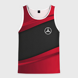 Майка-безрукавка мужская Mercedes Benz: Red Sport, цвет: 3D-белый
