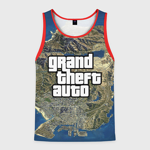 Мужская майка без рукавов GTA / 3D-Красный – фото 1