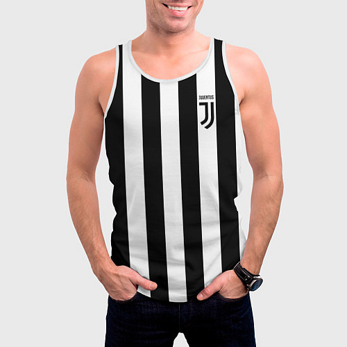 Мужская майка без рукавов FC Juventus / 3D-Белый – фото 3