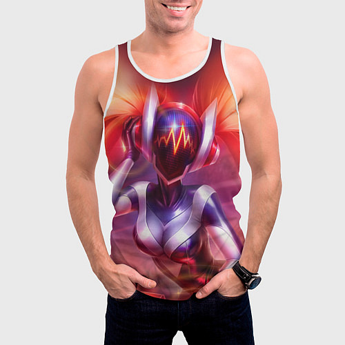 Мужская майка без рукавов DJ Sona: LoL / 3D-Белый – фото 3