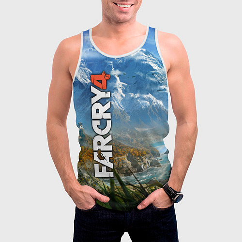 Мужская майка без рукавов Far Cry 4: Ice Mountains / 3D-Белый – фото 3
