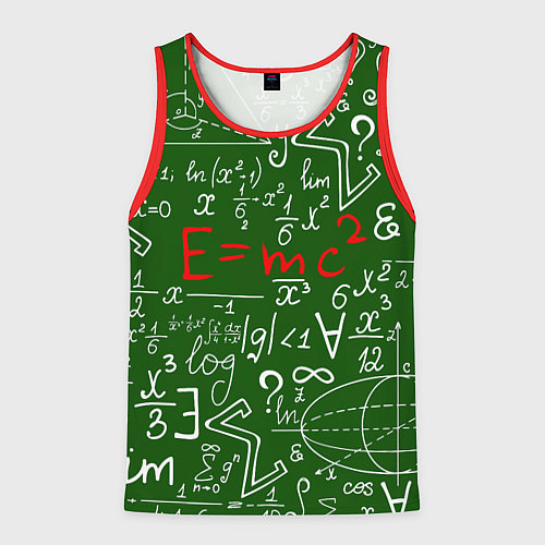 Мужская майка без рукавов E=mc2: Green Style / 3D-Красный – фото 1