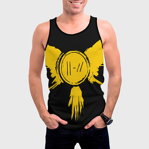 Мужская майка без рукавов 21 Pilots: Yellow Bird / 3D-Черный – фото 3