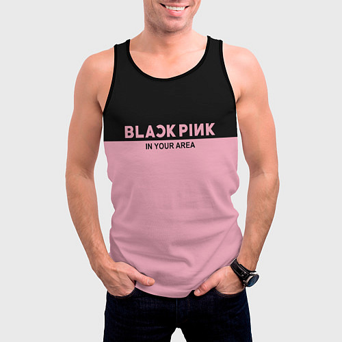 Мужская майка без рукавов Black Pink: In Your Area / 3D-Черный – фото 3