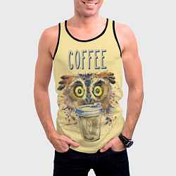 Майка-безрукавка мужская Owls like coffee, цвет: 3D-черный — фото 2