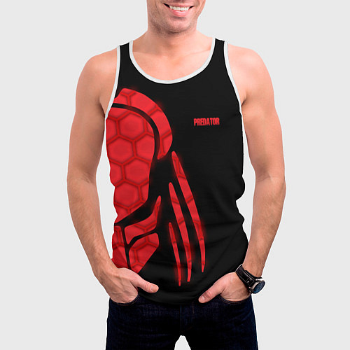 Мужская майка без рукавов Predator: Red Light / 3D-Белый – фото 3