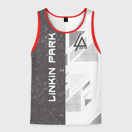 Мужская майка без рукавов Linkin Park: Grey Form / 3D-Красный – фото 1