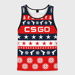 Майка-безрукавка мужская CS:GO New Year, цвет: 3D-черный