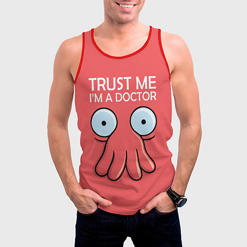 Мужская майка без рукавов Trust Me I'm a Doctor / 3D-Красный – фото 3