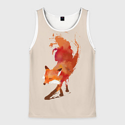 Майка-безрукавка мужская Paint Fox, цвет: 3D-белый