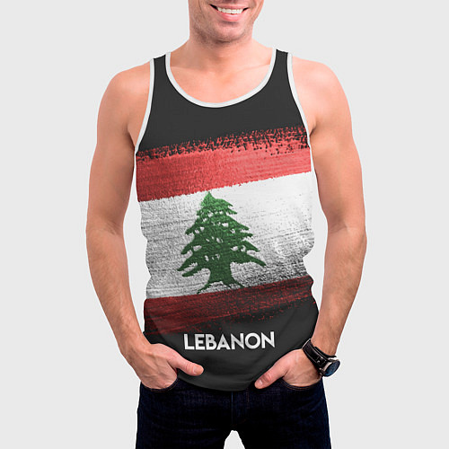 Мужская майка без рукавов Lebanon Style / 3D-Белый – фото 3