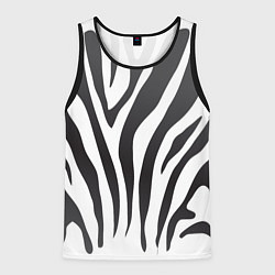 Майка-безрукавка мужская Африканская зебра, цвет: 3D-черный
