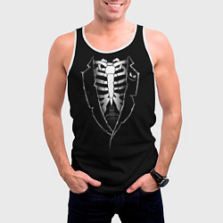 Майка-безрукавка мужская Хэллоуинский скелет, цвет: 3D-белый — фото 2