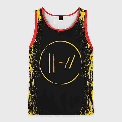 Мужская майка без рукавов 21 Pilots: Yellow & Black / 3D-Красный – фото 1