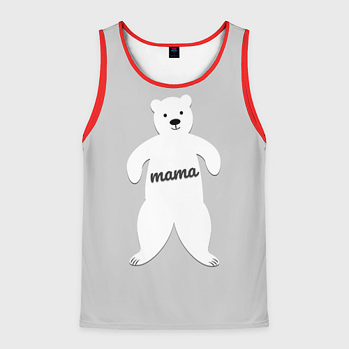 Мужская майка без рукавов Mama Bear / 3D-Красный – фото 1