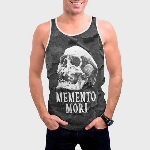 Мужская майка без рукавов Memento Mori / 3D-Белый – фото 3