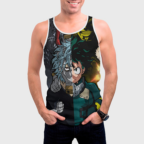Мужская майка без рукавов Моя геройская академия 1 / 3D-Белый – фото 3
