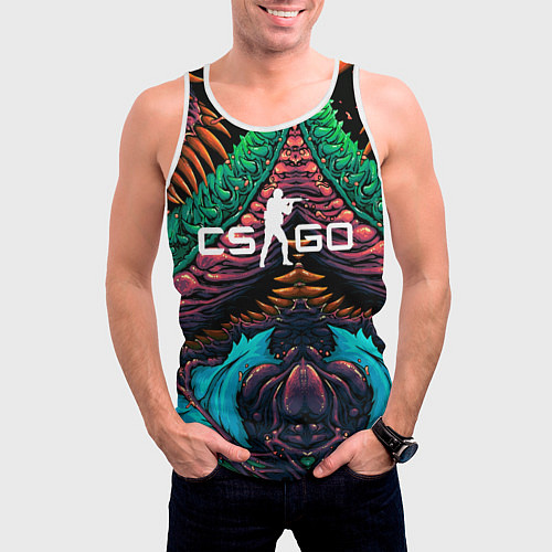 Мужская майка без рукавов CS GO hyper beast skin / 3D-Белый – фото 3