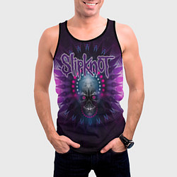 Майка-безрукавка мужская Slipknot: Neon Skull, цвет: 3D-черный — фото 2