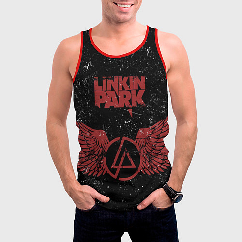 Мужская майка без рукавов Linkin Park: Red Airs / 3D-Красный – фото 3