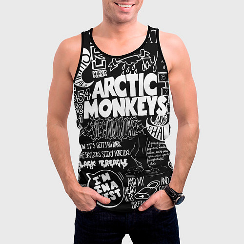 Мужская майка без рукавов Arctic Monkeys: I'm in a Vest / 3D-Черный – фото 3