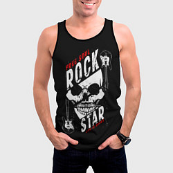 Майка-безрукавка мужская Free soul rock star, цвет: 3D-черный — фото 2