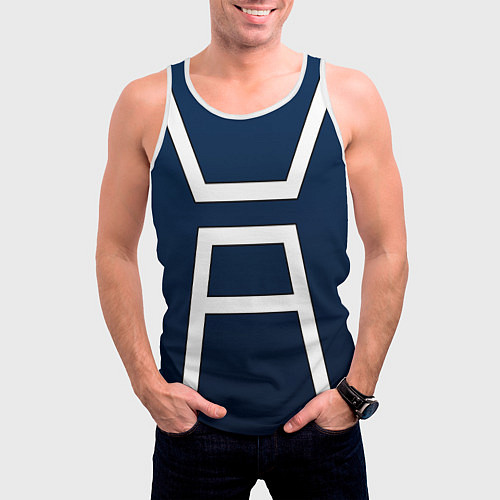 Мужская майка без рукавов Моя геройская академия -КОСТЮМ / 3D-Белый – фото 3