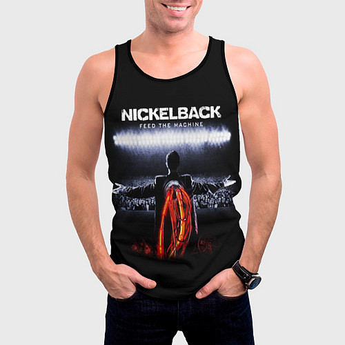 Мужская майка без рукавов Nickelback: Feed the Machine / 3D-Черный – фото 3