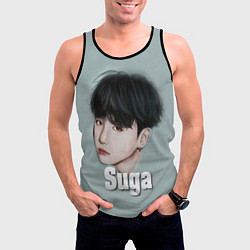 Майка-безрукавка мужская BTS Suga, цвет: 3D-черный — фото 2