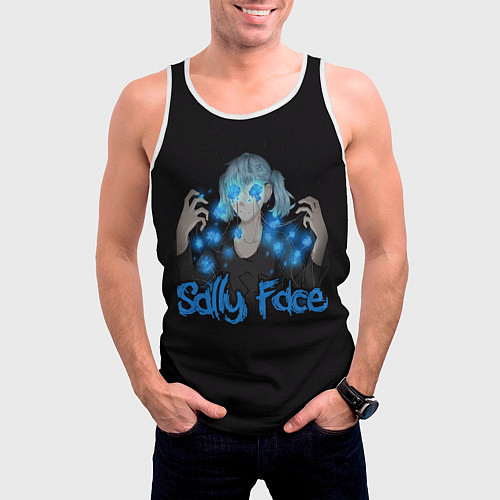 Мужская майка без рукавов Sally Face: Blue Magic / 3D-Белый – фото 3