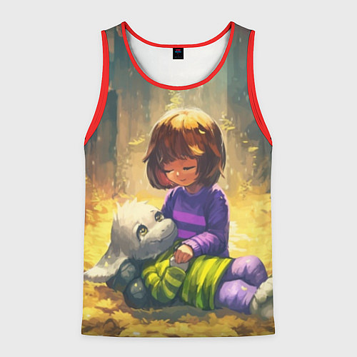 Мужская майка без рукавов Фриск и Азриэль / 3D-Красный – фото 1