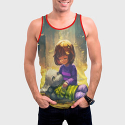 Майка-безрукавка мужская Фриск и Азриэль, цвет: 3D-красный — фото 2