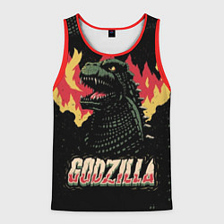 Майка-безрукавка мужская Flame Godzilla, цвет: 3D-красный