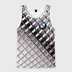 Майка-безрукавка мужская BMW - pattern, цвет: 3D-белый