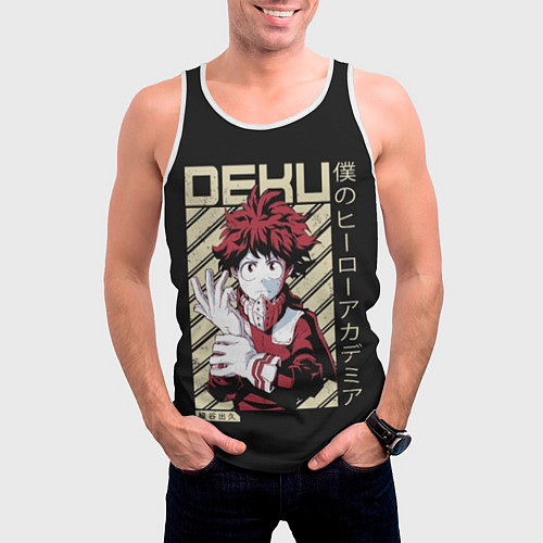 Мужская майка без рукавов Deku - My Hero Academia / 3D-Белый – фото 3
