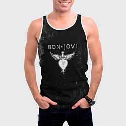 Майка-безрукавка мужская Bon Jovi, цвет: 3D-белый — фото 2