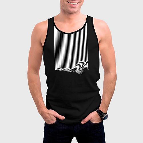 Мужская майка без рукавов Полосатый Стиль / 3D-Черный – фото 3