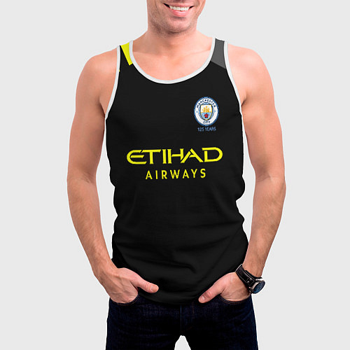 Мужская майка без рукавов Manchester City away 19-20 / 3D-Белый – фото 3