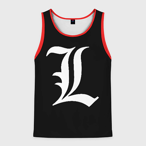 Мужская майка без рукавов DEATH NOTE ТЕТРАДЬ СМЕРТИ L / 3D-Красный – фото 1