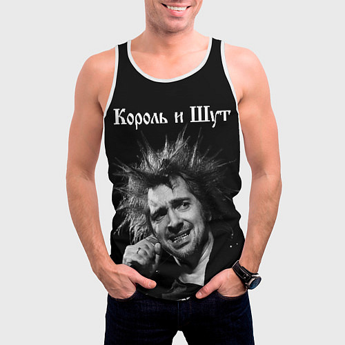 Мужская майка без рукавов Король и Шут / 3D-Белый – фото 3