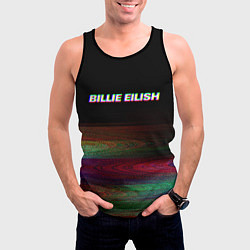Майка-безрукавка мужская BILLIE EILISH: Black Glitch, цвет: 3D-черный — фото 2