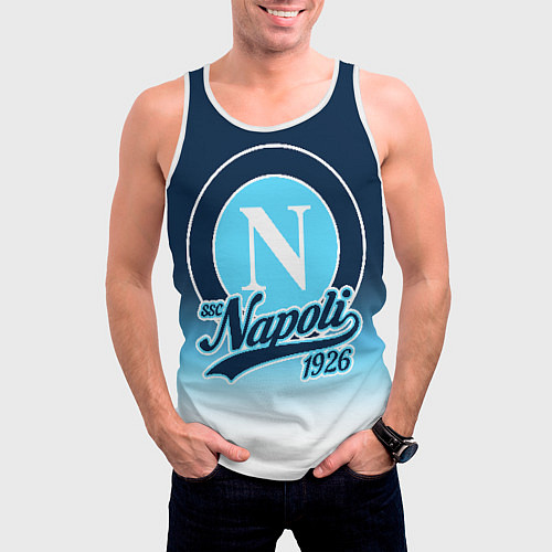 Мужская майка без рукавов Наполи ФК / 3D-Белый – фото 3