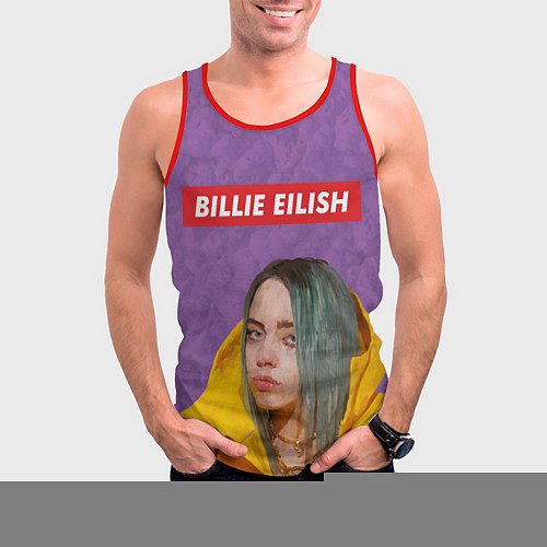 Мужская майка без рукавов Billie Eilish / 3D-Красный – фото 3