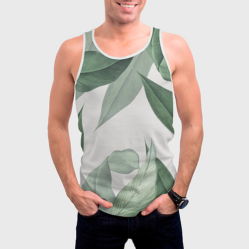 Мужская майка без рукавов Из тропиков / 3D-Белый – фото 3