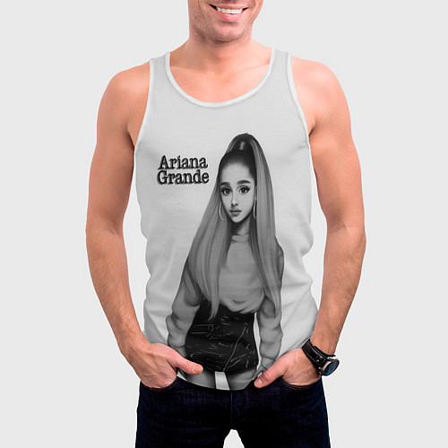 Мужская майка без рукавов Ariana Grande Ариана Гранде / 3D-Белый – фото 3